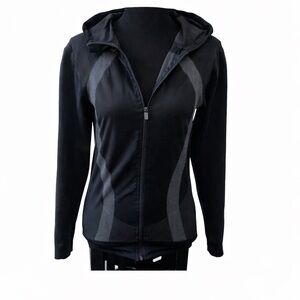 Special One Black Contour Zip Up Jacket S/M Athletic Hooded Activewear